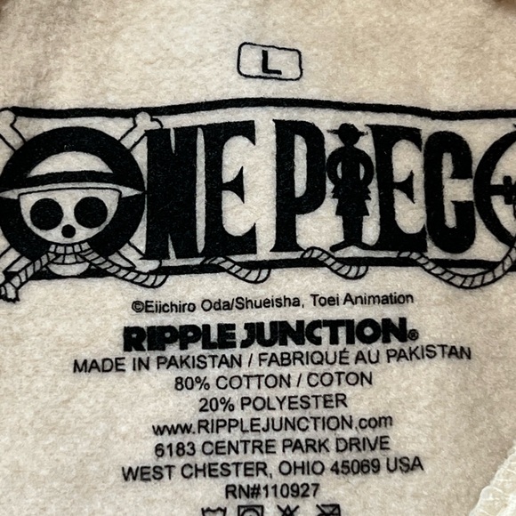 One Piece Anime sweatpants beige joggers size Large - Picture 3 of 8